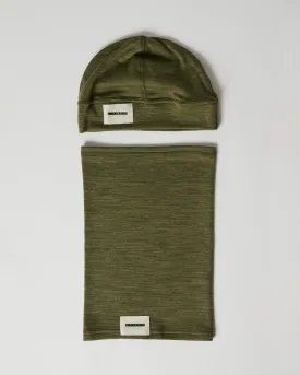 #2 SET BEANIE   TUBE SCARF OLIVE