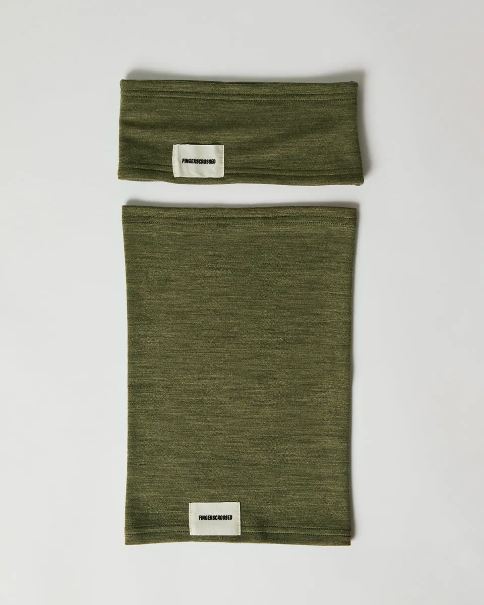 #2 SET HEADBAND   TUBE SCARF OLIVE