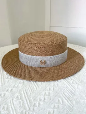 A Touch Of Class Embellished Brown Boater Hat