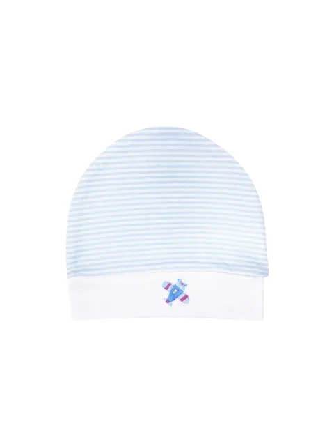 Baby Boy's Airplanes Striped Pima Cotton Hat