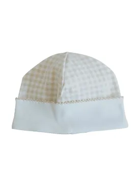 Baby's "Ecru Checks" Unisex Pima Cotton Hat