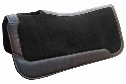 Black Felt Leather Wear Saddle Pad