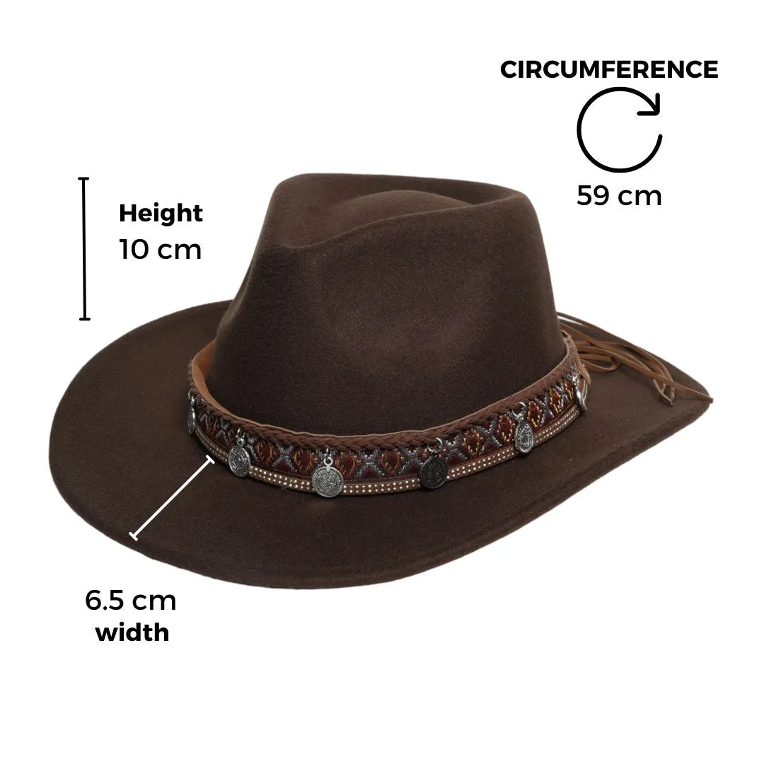 Chokore Cowboy Hat with Coin Belt (Coffee)