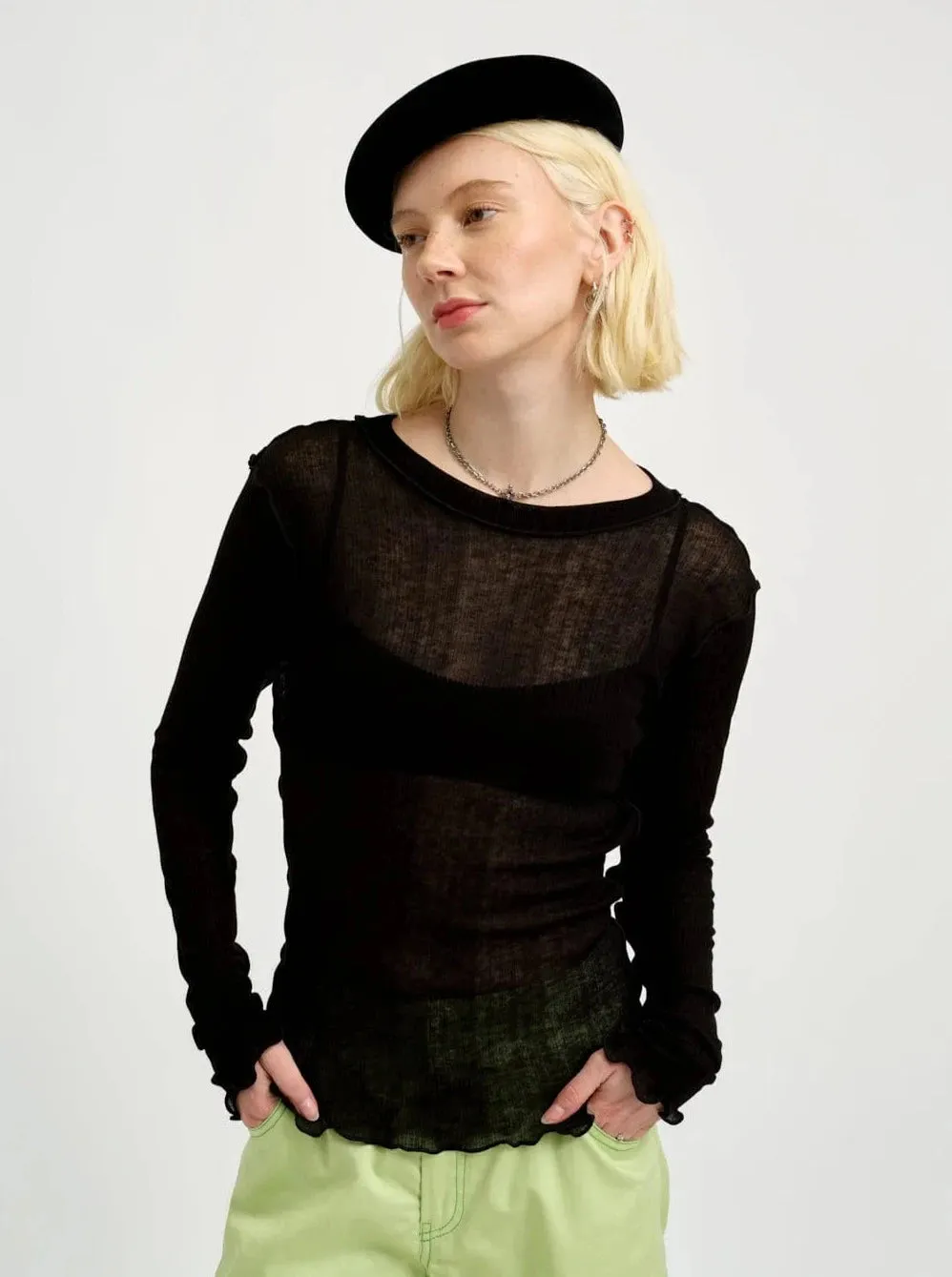 ELIZA FAULKNER - Longsleeve rib tee black