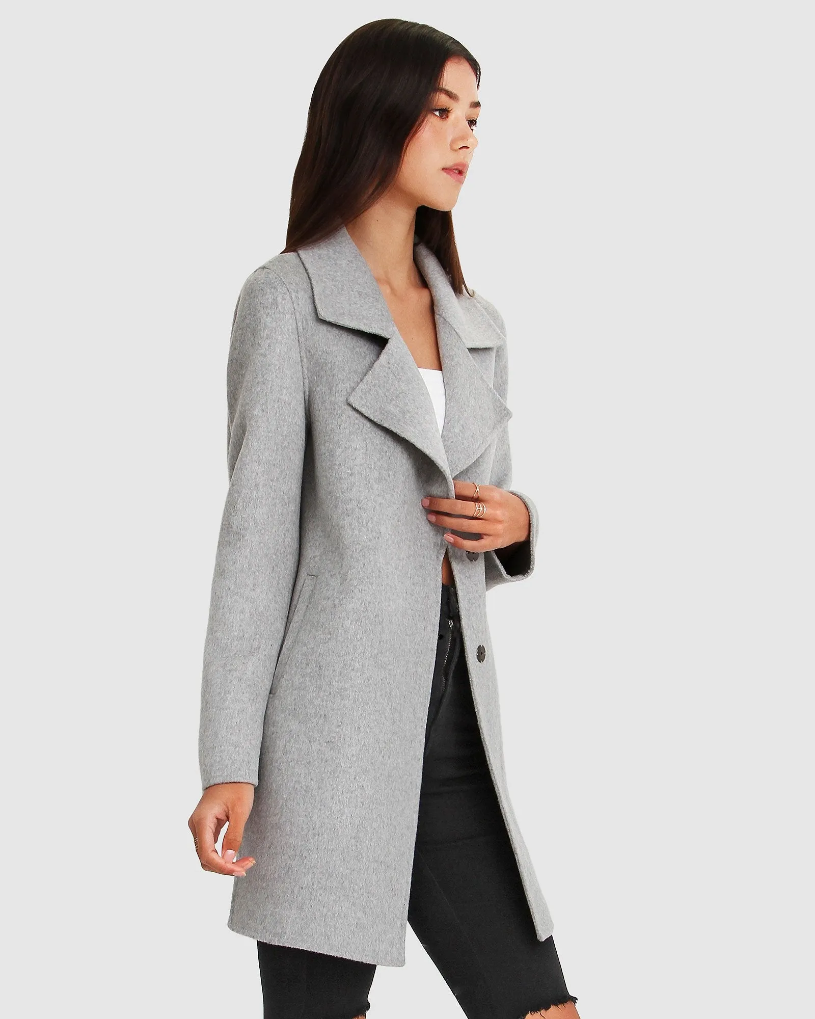 Ex-Boyfriend  Wool Blend Oversized Jacket - Grey Marle