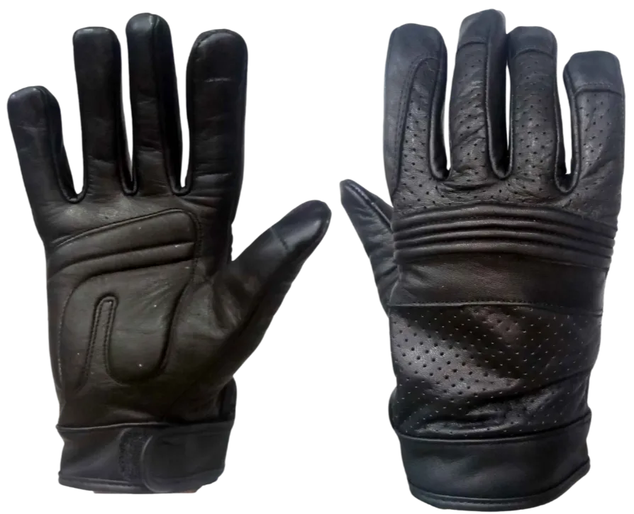 Leather Perforated Riding Gloves