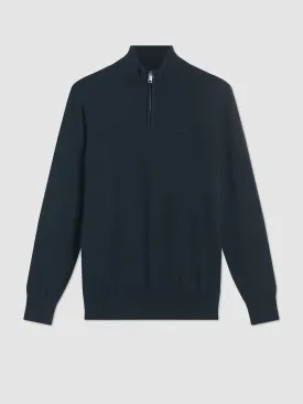 Merino Knit Half-Zip Sweater - Black