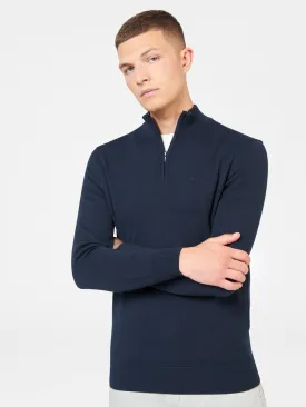 Merino Knit Half-Zip Sweater - Dark Navy