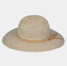 Mixed Braid Packable Sun Hat With Suede Band (3 colors)