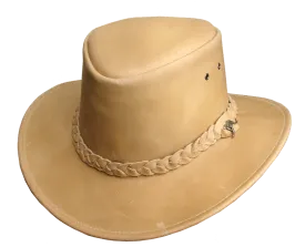 Nullarbor Leather hat in Bone