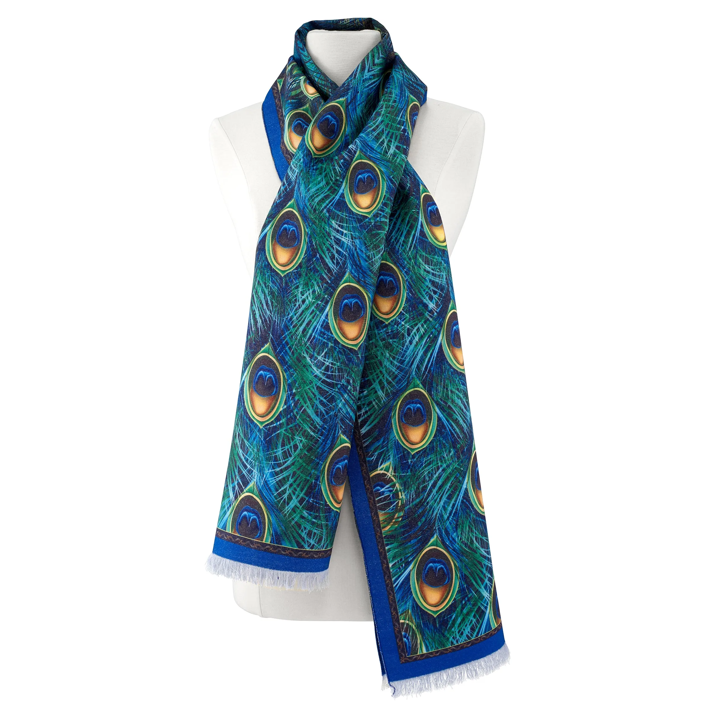 Peacock Viscose\Poly Scarf