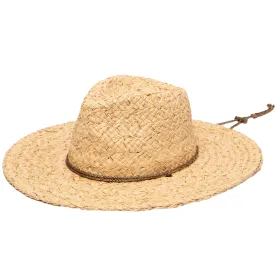 Women's Raffia Lurex Blend Lifeguard Hat with Adjustable Chin Cord